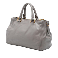 Prada Small Soft Calf Double Zip Satchel