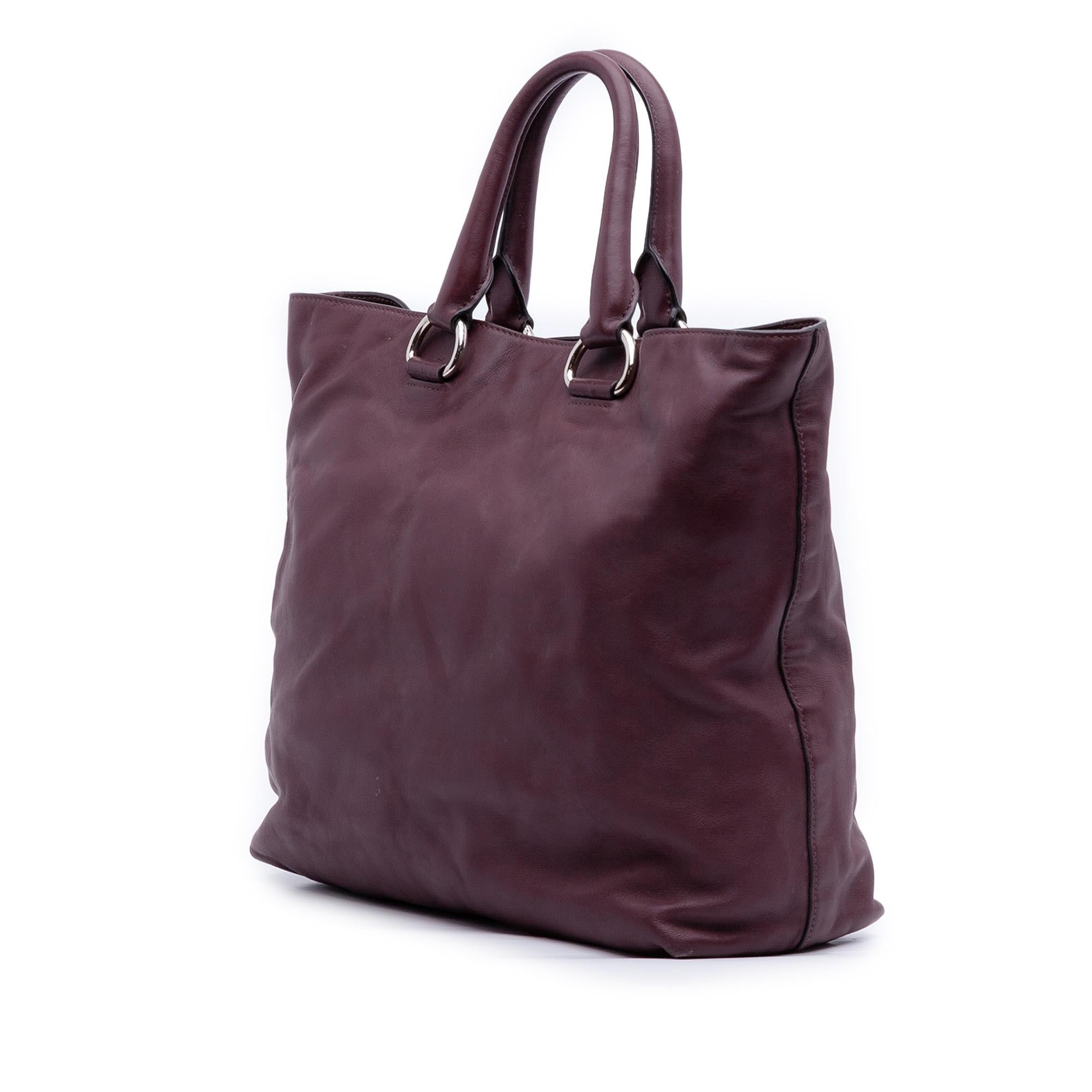 Prada Soft Calf Convertible Shopper Tote