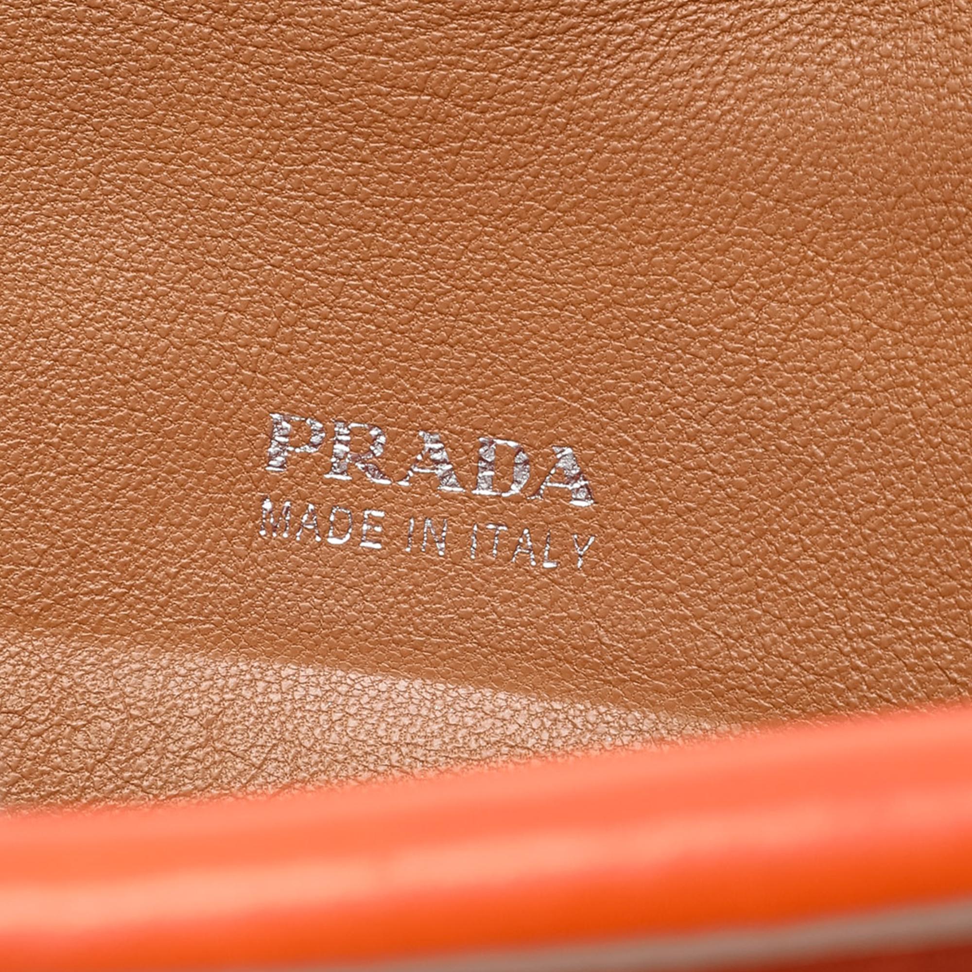 Prada Soft Calf Double Turnlock Crossbody