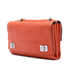 Prada Soft Calf Double Turnlock Crossbody