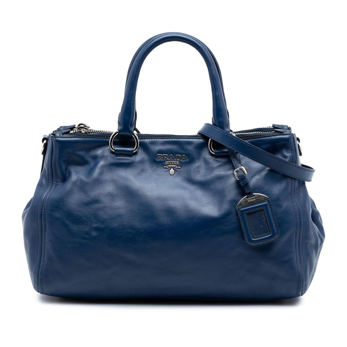 Prada Soft Calf Double Zip Convertible Tote