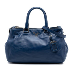 Prada Soft Calf Double Zip Convertible Tote