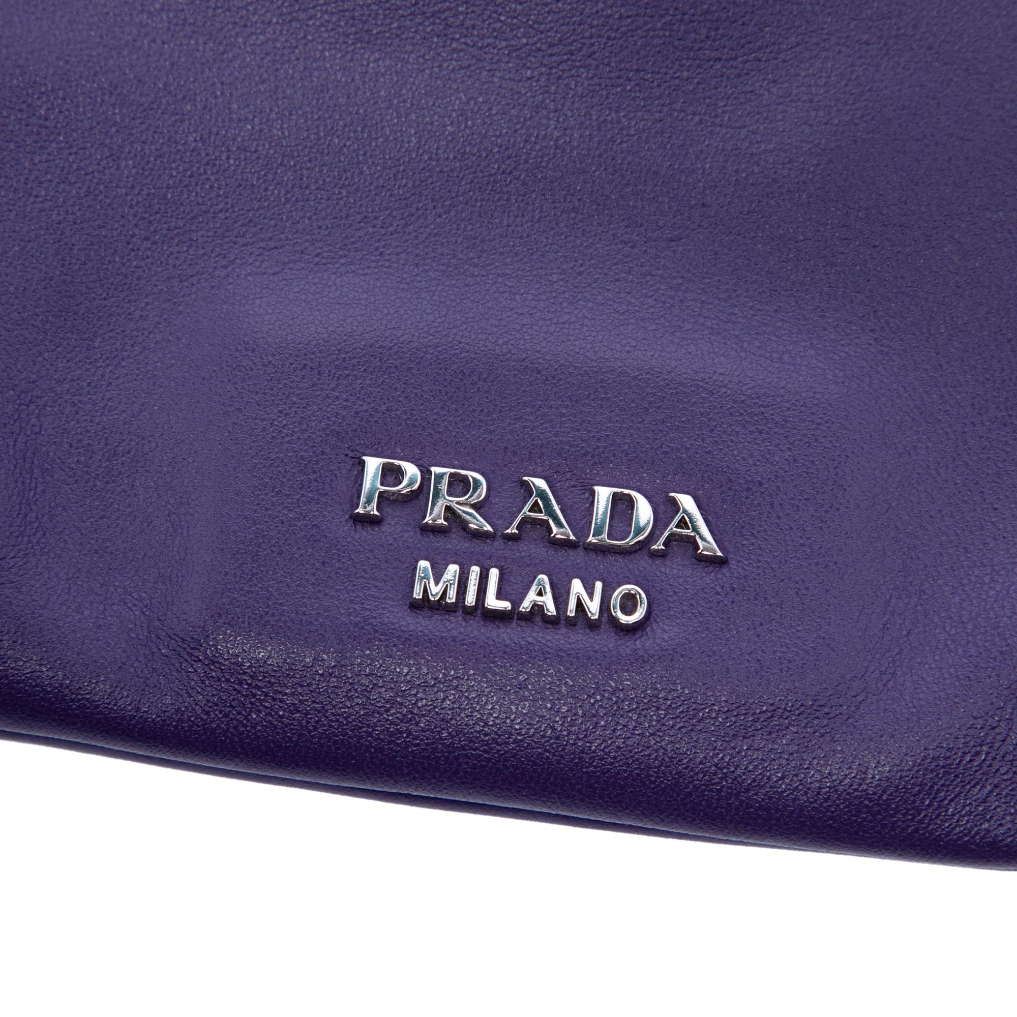 Prada Soft Calf Fold Over Shoulder Bag