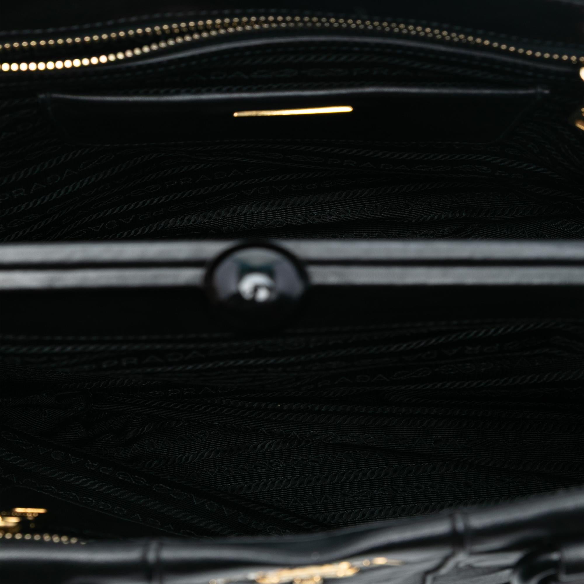 Prada Soft Calf Frame Top Handle Bag