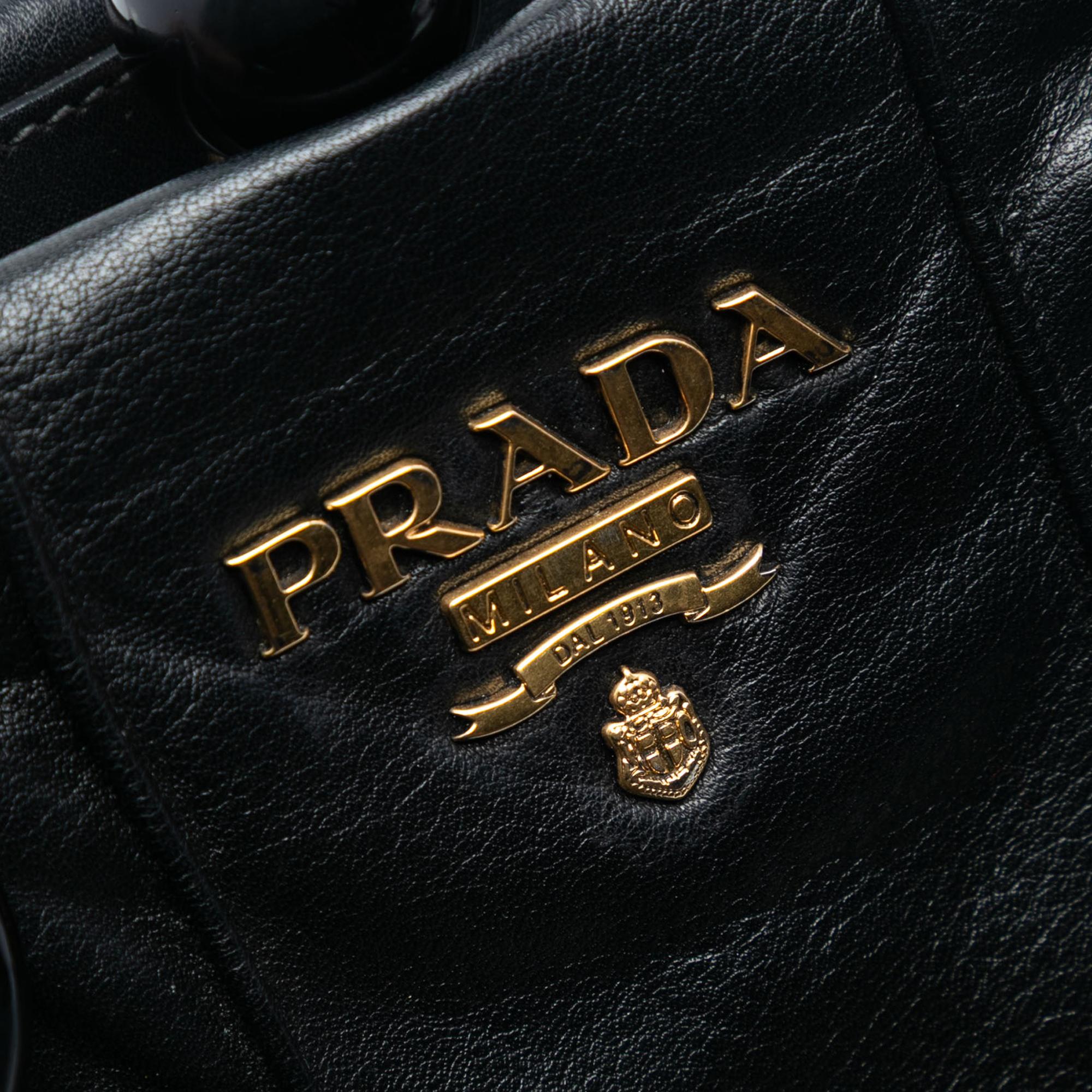 Prada Soft Calf Frame Top Handle Bag
