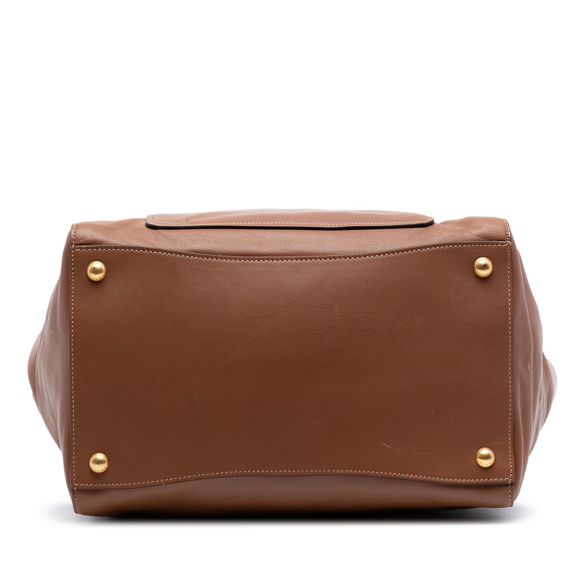 Prada Soft Calf Front Pocket Open Convertible Tote