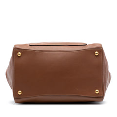 Prada Soft Calf Front Pocket Open Convertible Tote
