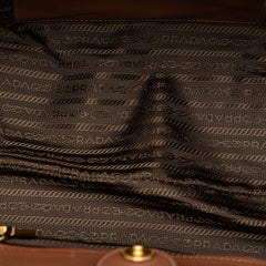Prada Soft Calf Front Pocket Open Convertible Tote