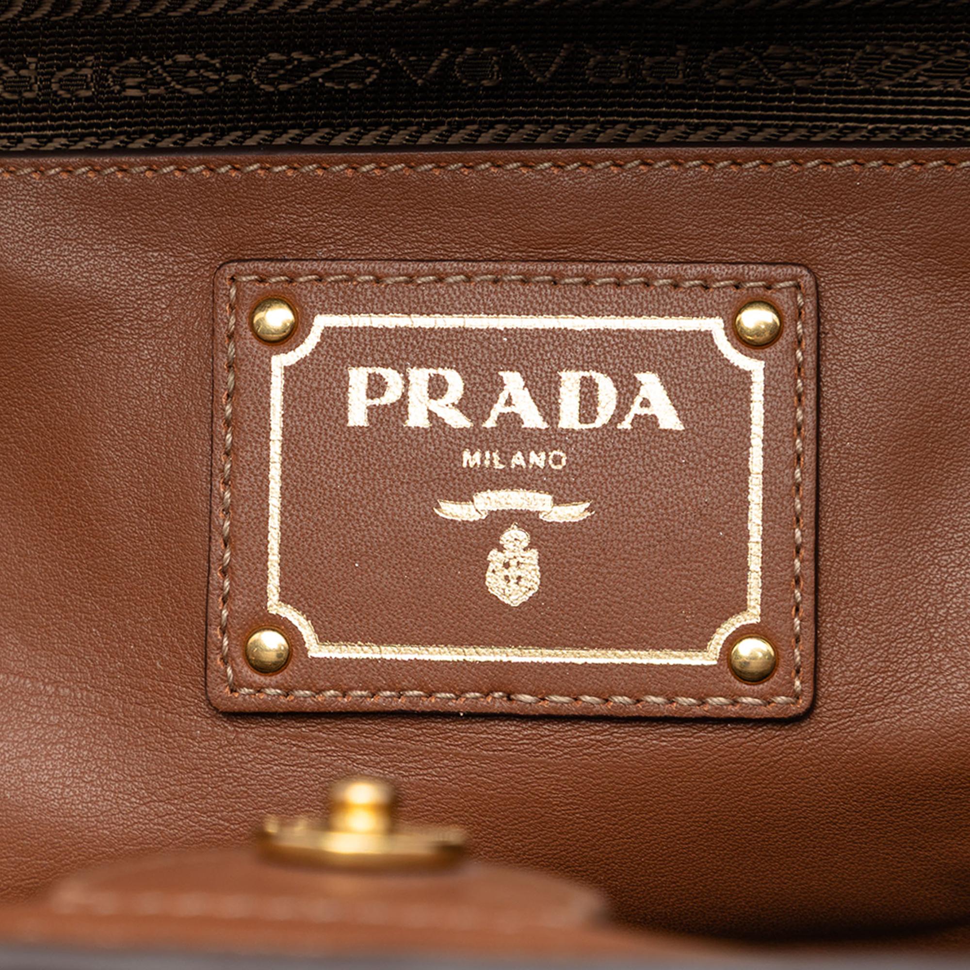 Prada Soft Calf Front Pocket Open Convertible Tote