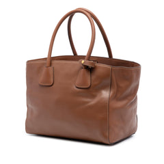 Prada Soft Calf Front Pocket Open Convertible Tote