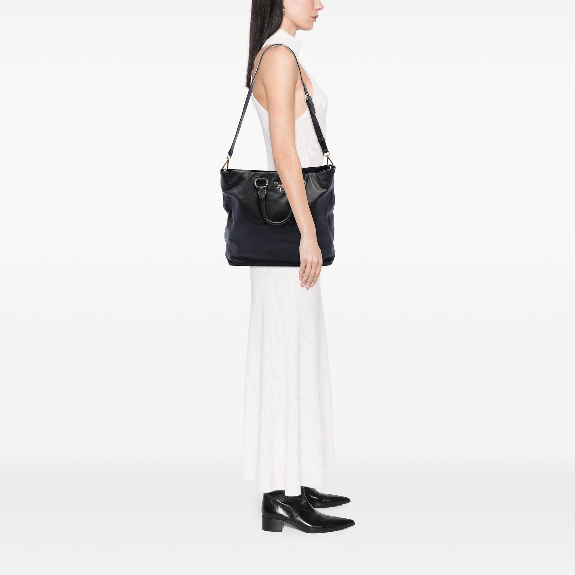 Prada Soft Calf Open Convertible Tote