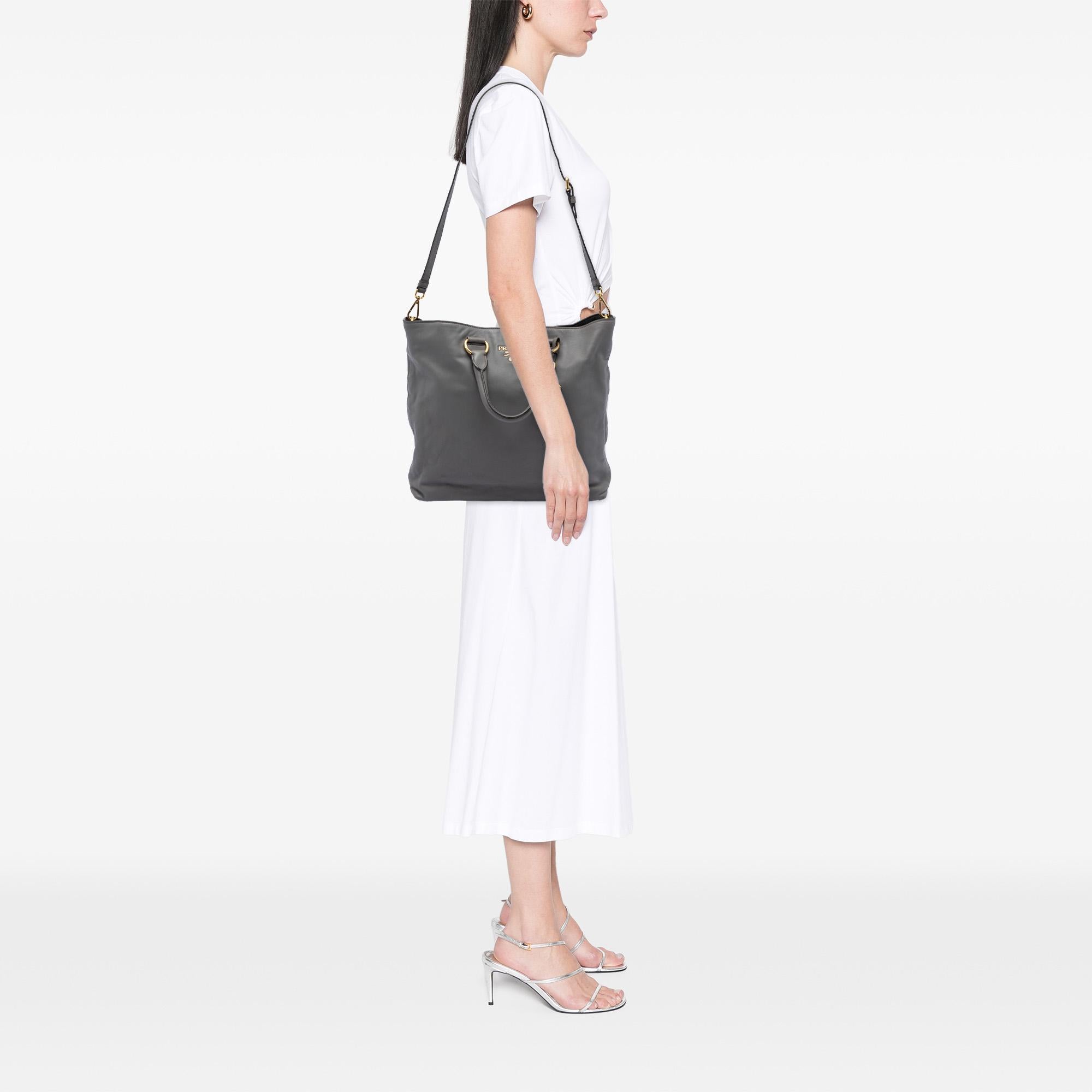 Prada Soft Calf Open Convertible Tote
