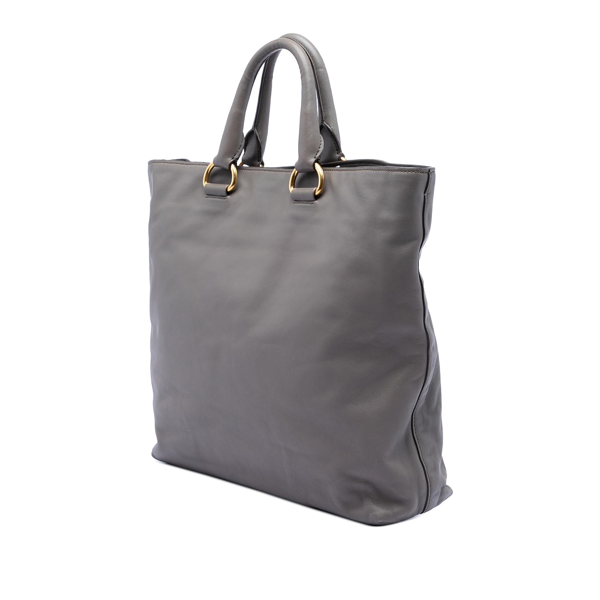 Prada Soft Calf Open Convertible Tote