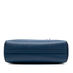 Prada Soft Calf Trimmed Saffiano Zippered Convertible Tote