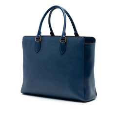Prada Soft Calf Trimmed Saffiano Zippered Convertible Tote