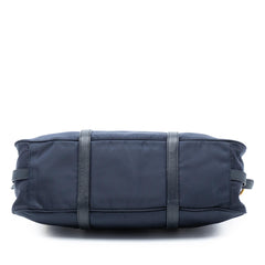 Prada Soft Calf Trimmed Tessuto Satchel