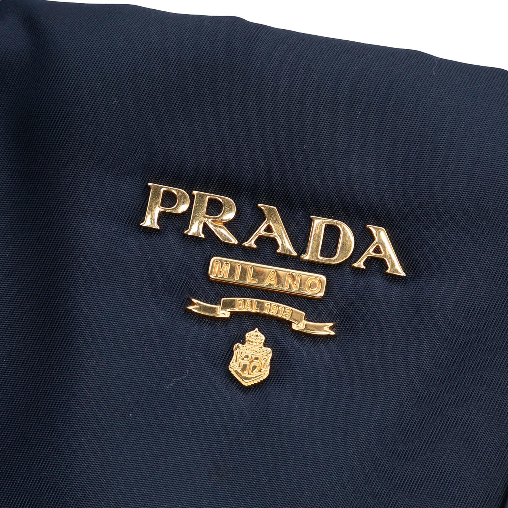 Prada Soft Calf Trimmed Tessuto Satchel