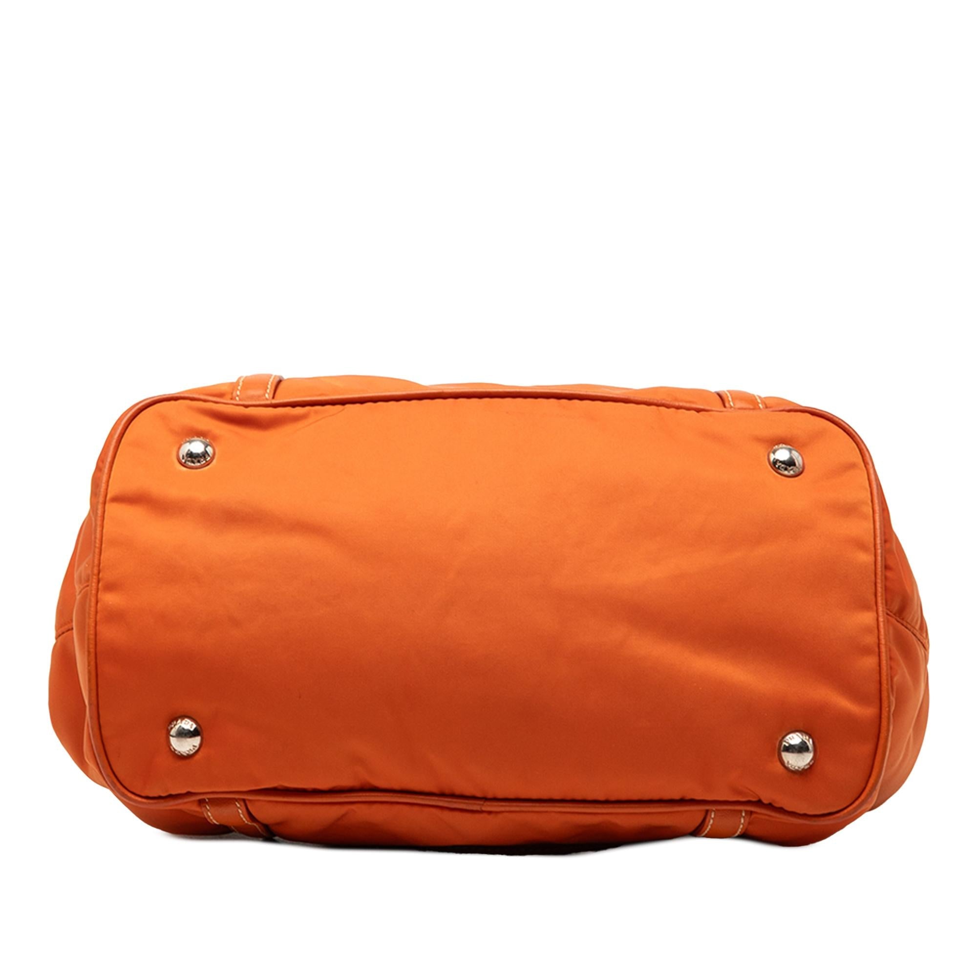 Prada Soft Calf Trimmed Tessuto Satchel