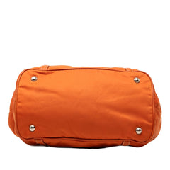 Prada Soft Calf Trimmed Tessuto Satchel
