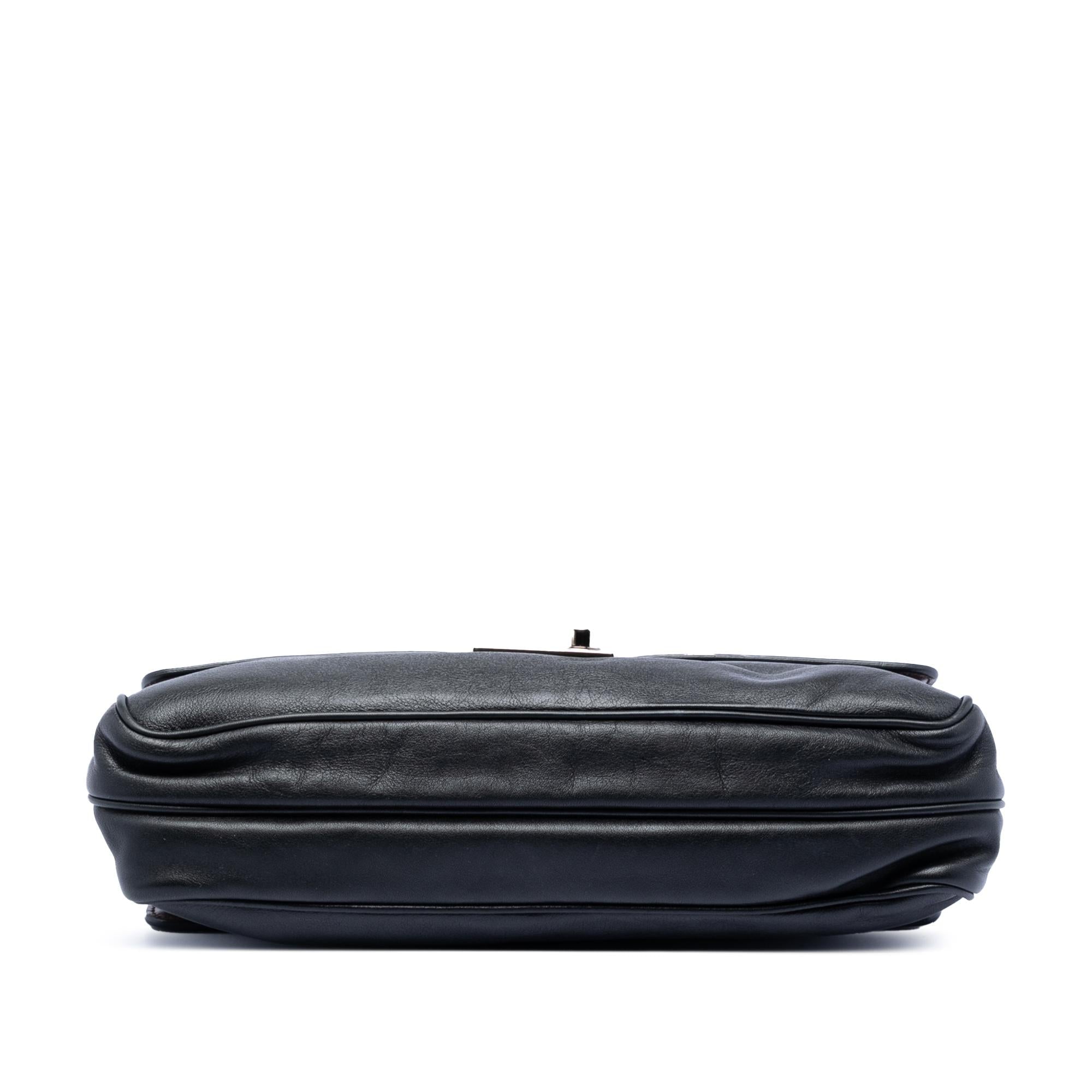Prada Soft Calfskin Double Sided Flap Messenger Bag