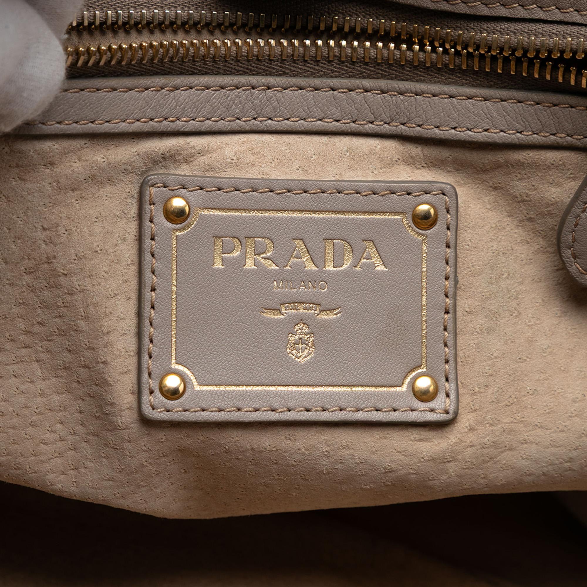 Prada Soft Calfskin Open Convertible Shopping Tote