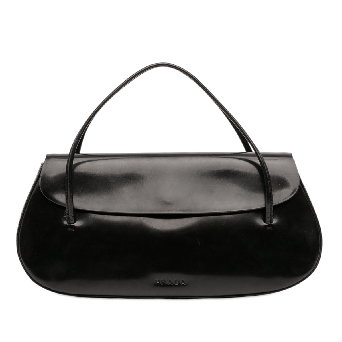 Prada Spazzolato Flap Handbag