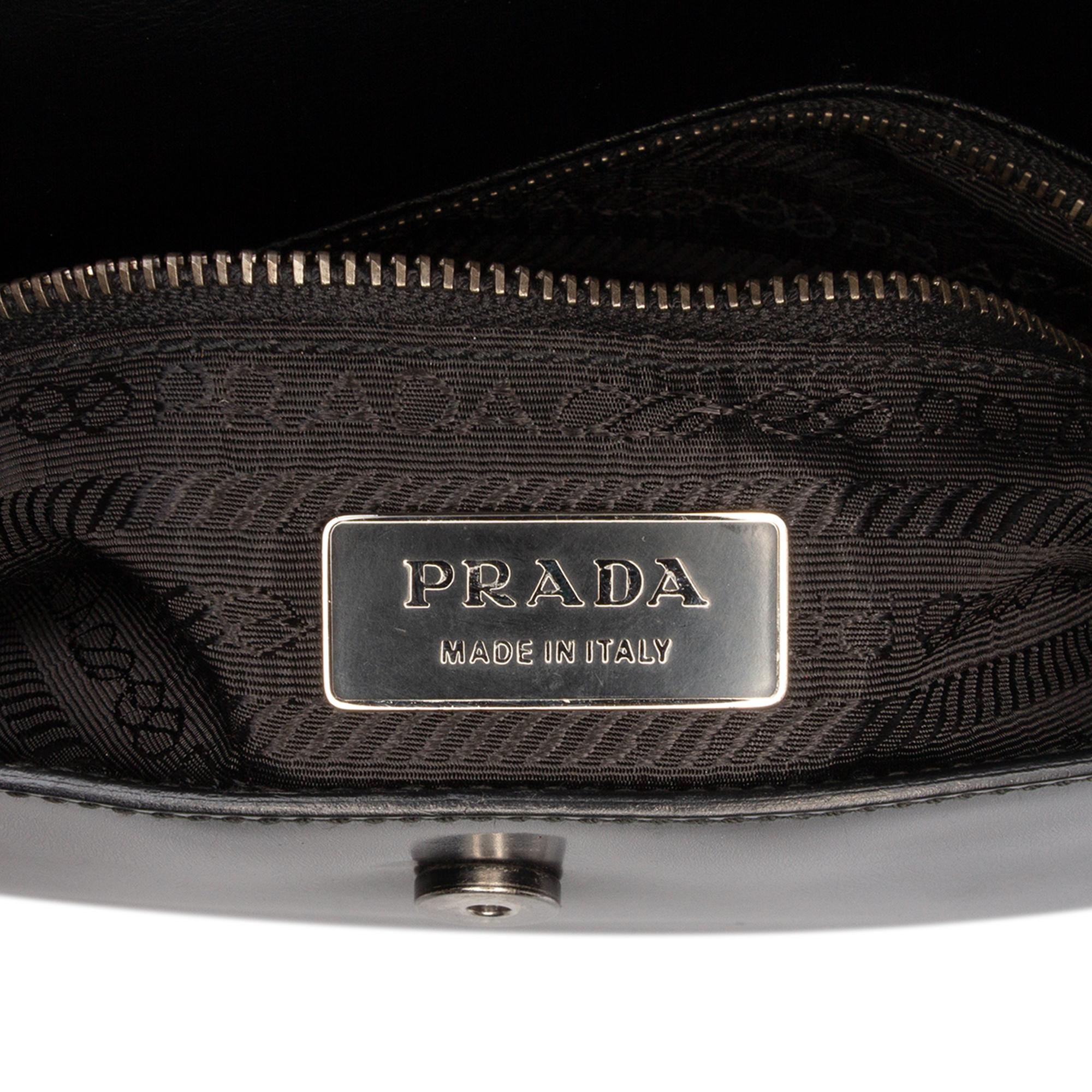 Prada Spazzolato Flap Handbag
