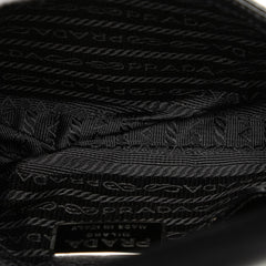 Prada Spazzolato Flower Embroidered Top Handle Bag