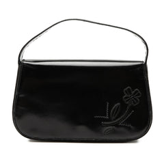 Prada Spazzolato Flower Embroidered Top Handle Bag