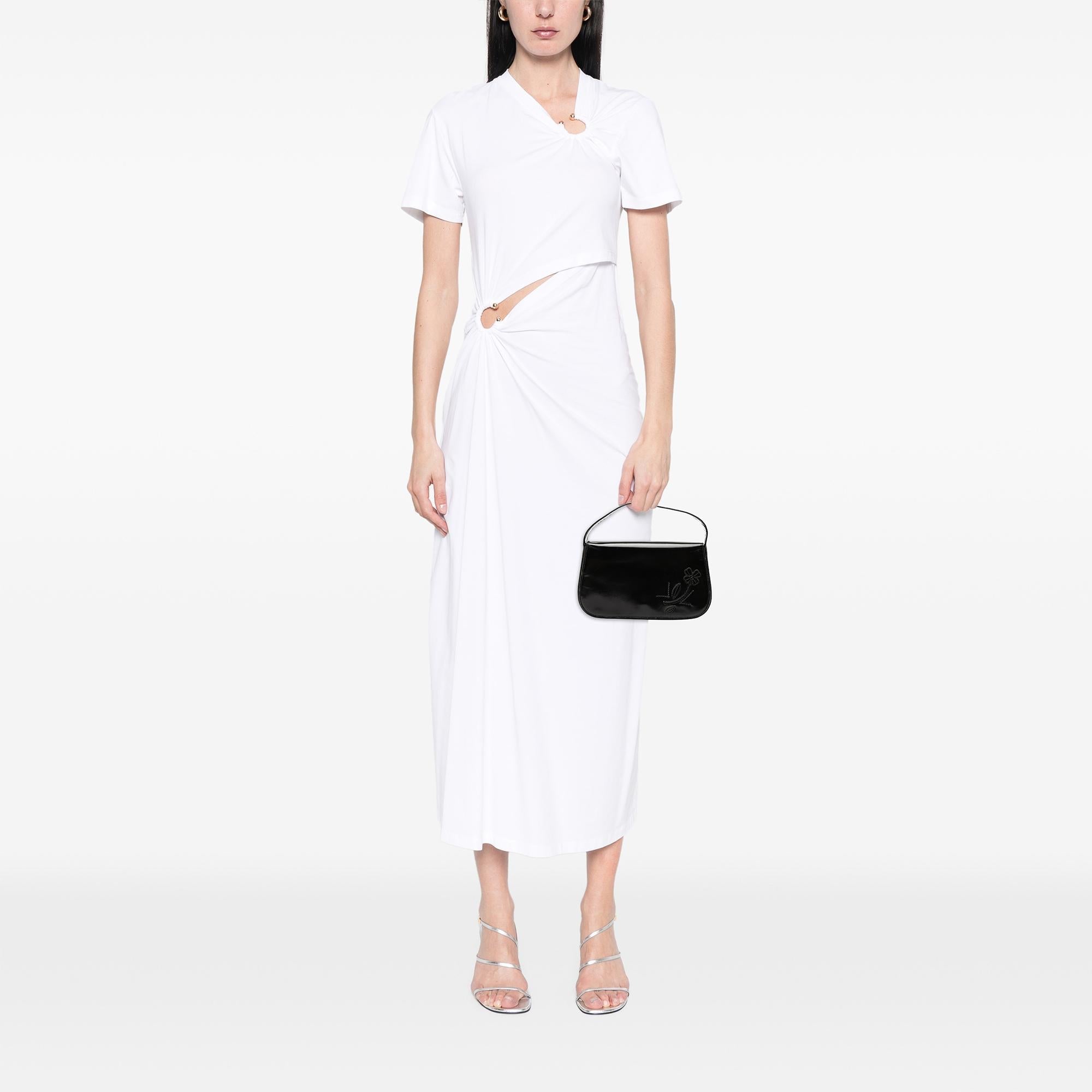 Prada Spazzolato Flower Embroidered Top Handle Bag