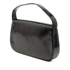Prada Spazzolato Flower Embroidered Top Handle Bag