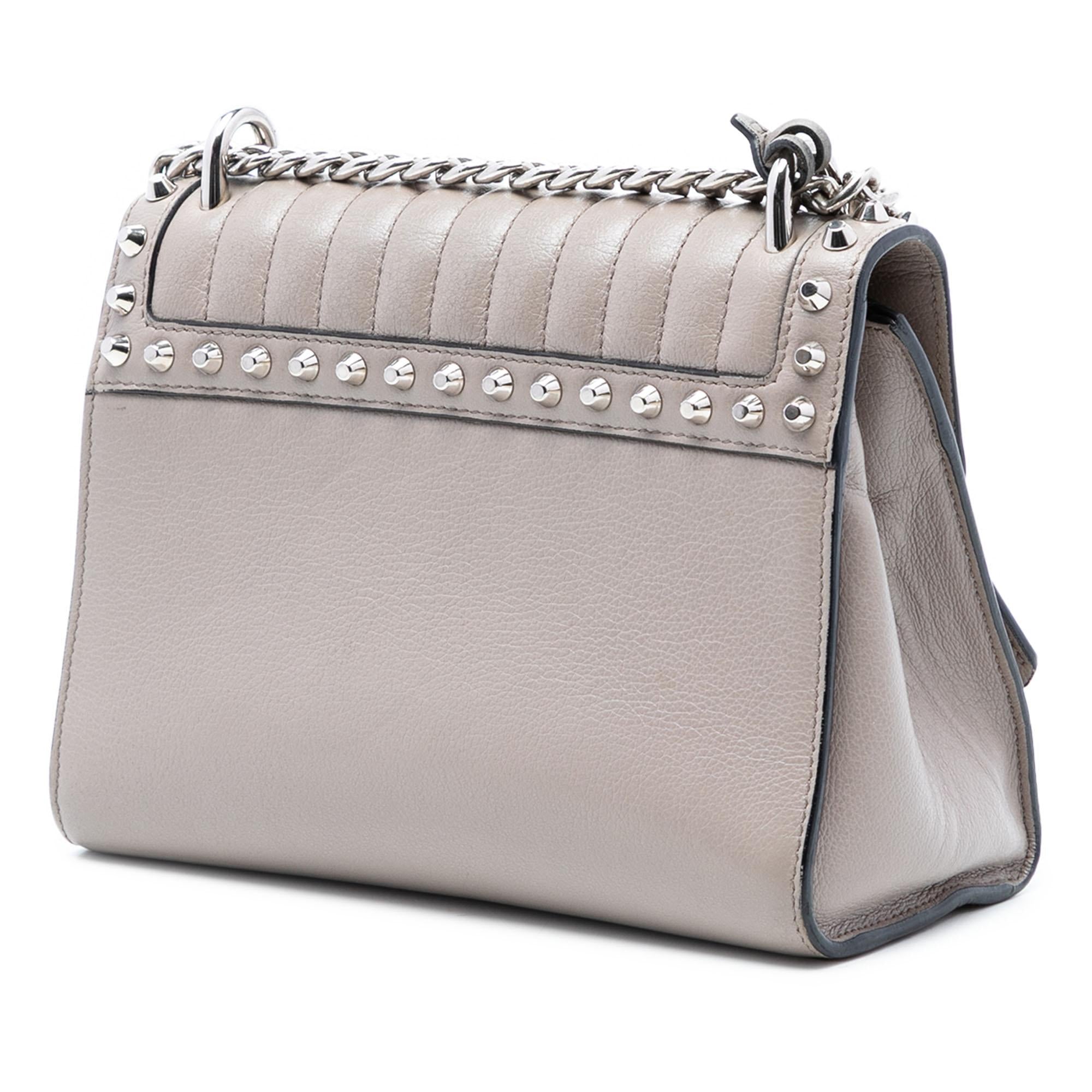 Prada Studded Glace Calf Sound Lock Crossbody