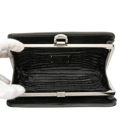 Prada Studded Leather Clasp Clutch