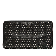 Prada Studded Leather Clasp Clutch