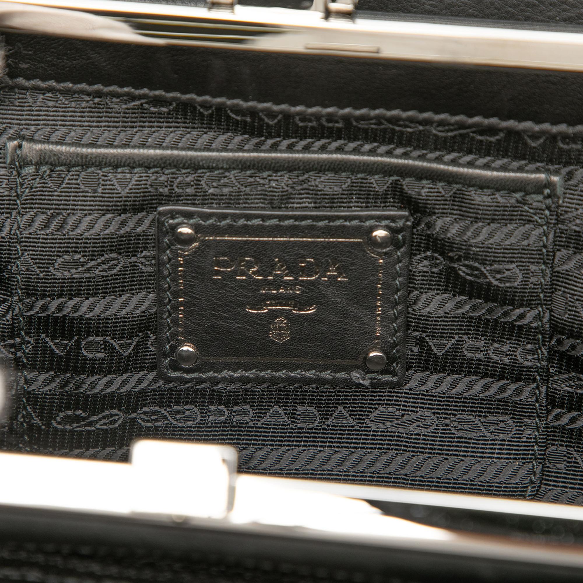 Prada Studded Leather Clasp Clutch