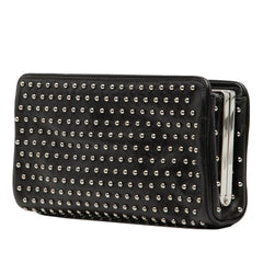 Prada Studded Leather Clasp Clutch