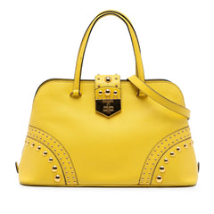 Prada Studded Saffiano Cuir Promenade Satchel