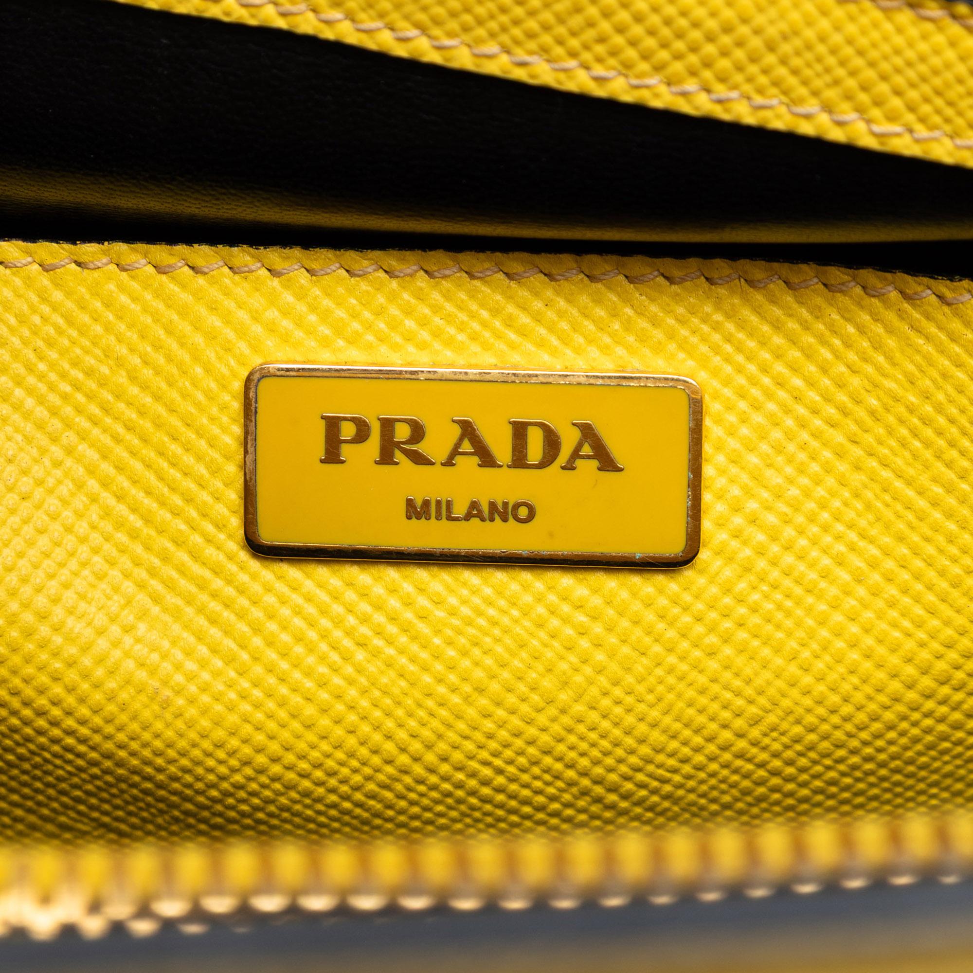 Prada Studded Saffiano Cuir Promenade Satchel
