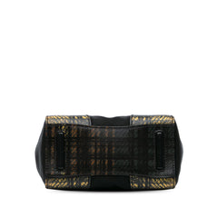 Prada Tartan Saffiano Trimmed Tessuto Satchel