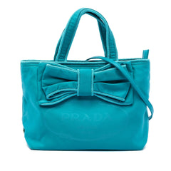 Prada Tessuto Canapa Logo Bow Satchel