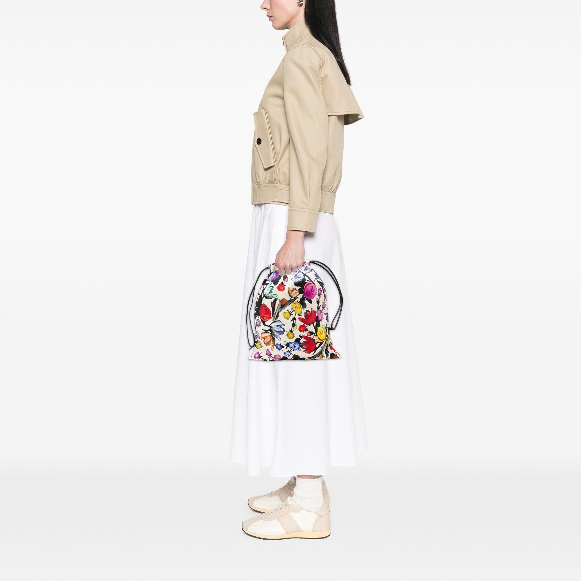 Prada Tessuto Floral Drawstring Pouch