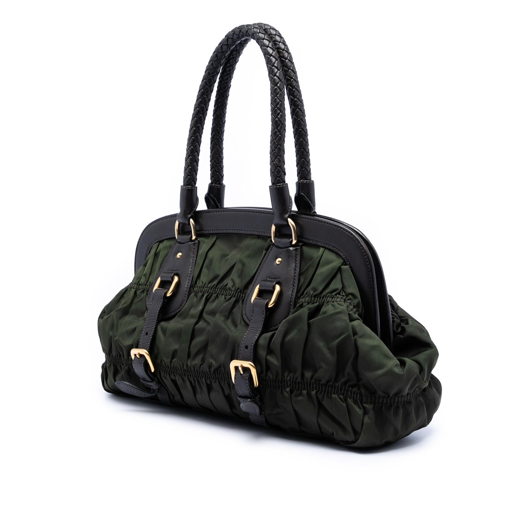 Prada Tessuto Gaufre Frame Handbag