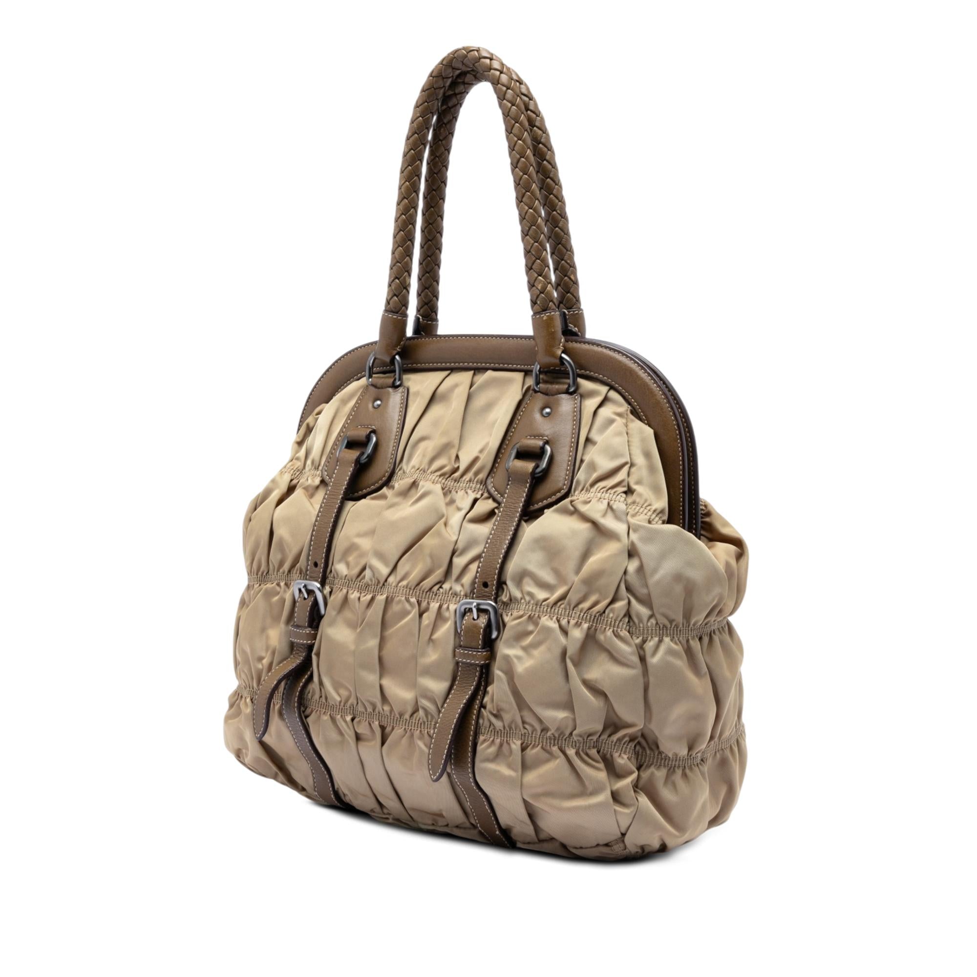 Prada Tessuto Gaufre Frame Tote