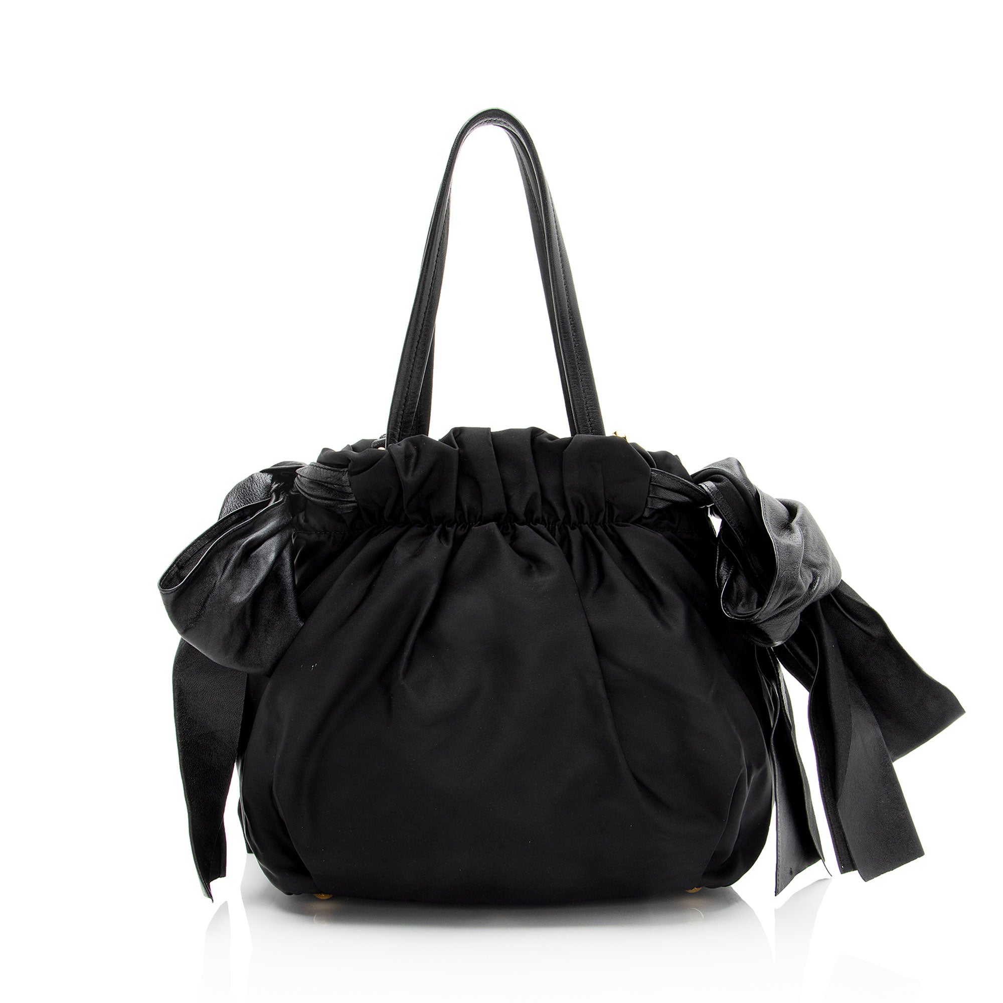 Prada Tessuto Logo Bow Tote