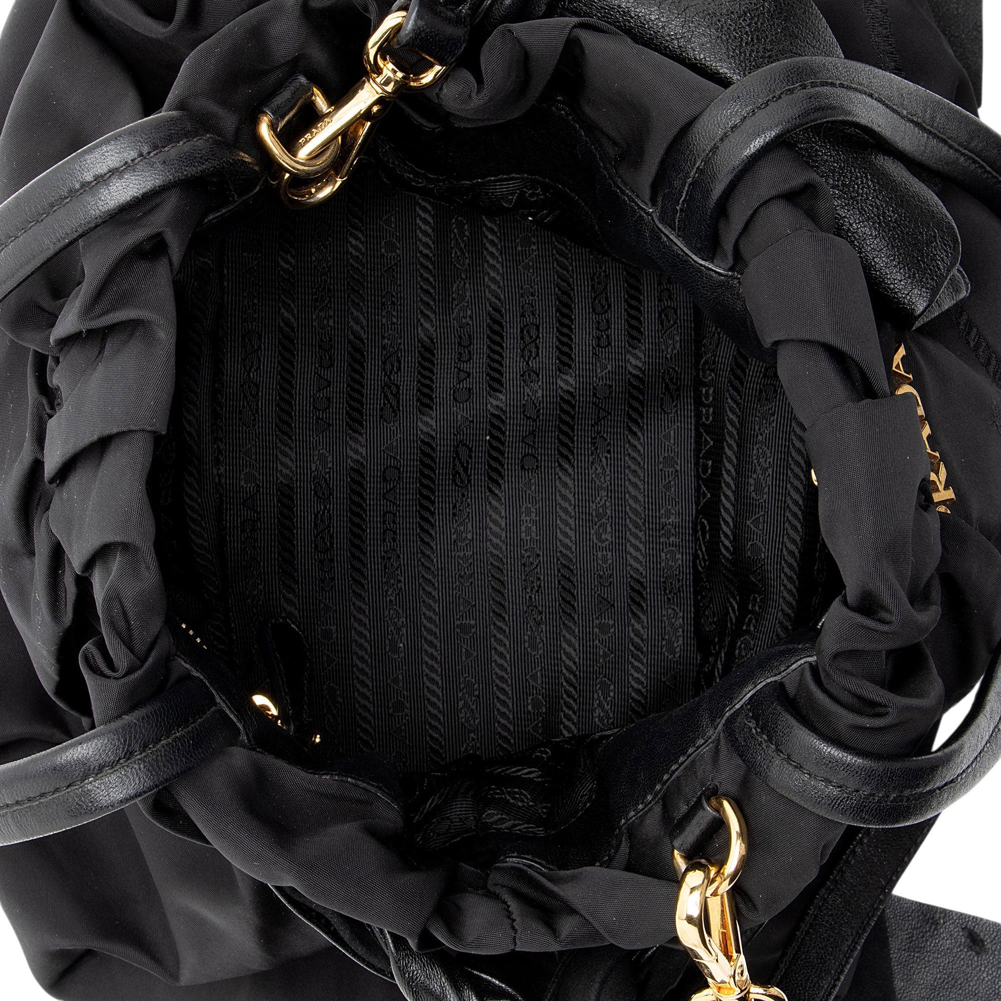 Prada Tessuto Logo Bow Tote