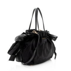 Prada Tessuto Logo Bow Tote