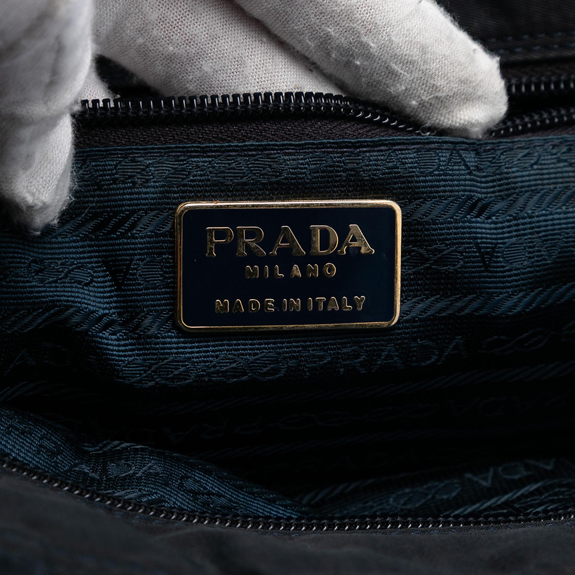 Prada Tessuto Metal Handle Bag