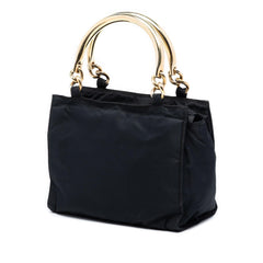 Prada Tessuto Metal Handle Bag