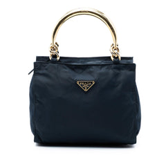 Prada Tessuto Metal Handle Bag