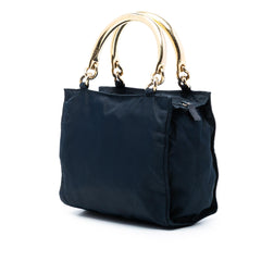 Prada Tessuto Metal Handle Bag